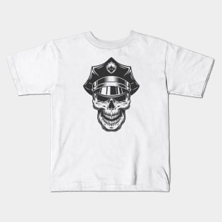 cop skull Kids T-Shirt